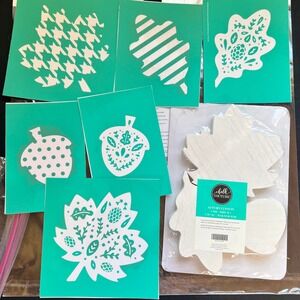 Chalk Couture Autumn Cutout Stencil Lot-Fall Leaves & Acorns-Reusable DIY Decor
